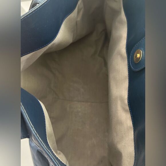 Marc Jacobs Midnight Blue Leather Tote Chic Everyday Carryall - Picture 6 of 11